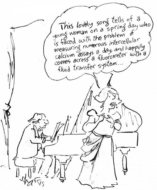 "This lovely song tall of a young woman on a spring day...happily comes across a fluorimeter with a fluid transfer system..."