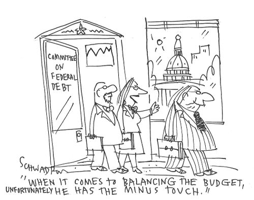 "When it comes to balancing the budget, unfortunately he has the minus touch."