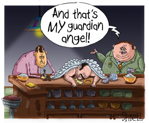 "And that's my guardian angel!"