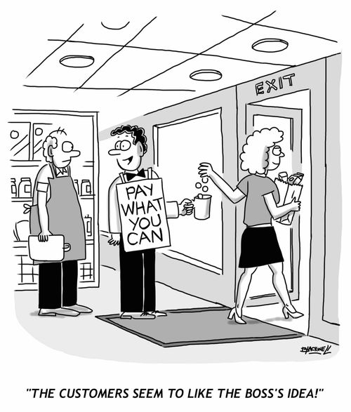 "The customers seem to like the boss's idea!"