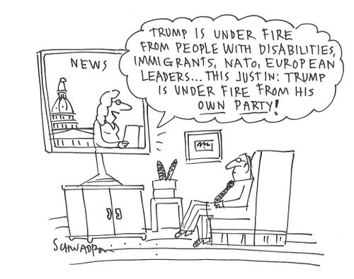 "Trump is under fire from people with disabilities, immigrants, Nato, European leaders....this just in: Trump is under fire from his own party!"