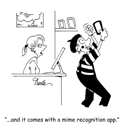 "...and it comes with a mime recognition app."