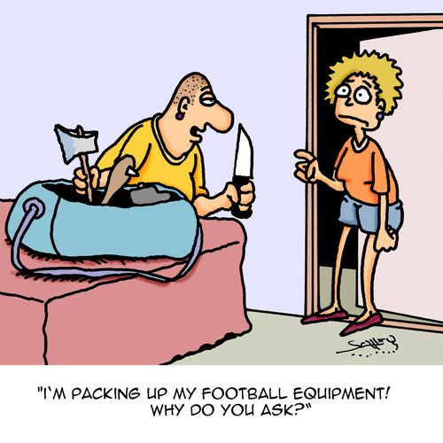 "I'm packing up my football equipment! Why do you ask?"