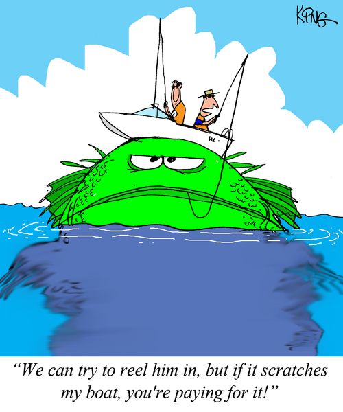 "We can try to reel him in, but if it scratches my boat, you're praying for it!"
