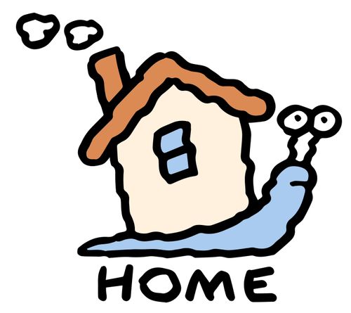A snail with a little house instead of shell.