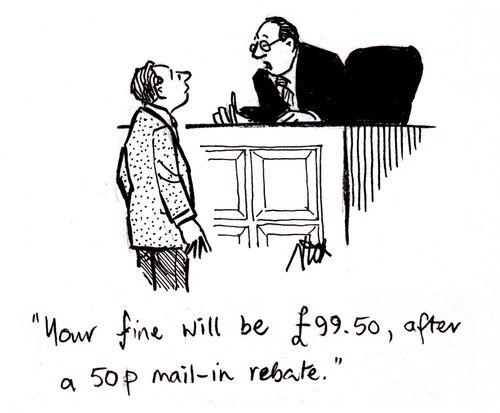 "Your fine will be a £99.50, after a 50p mail-in rebate."