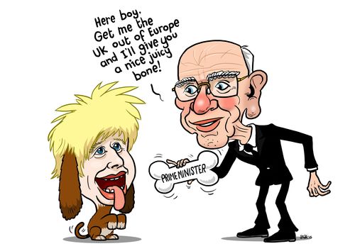 "Here boy. Get me the UK out of Europe and I'll give you a nice juicy bone!"