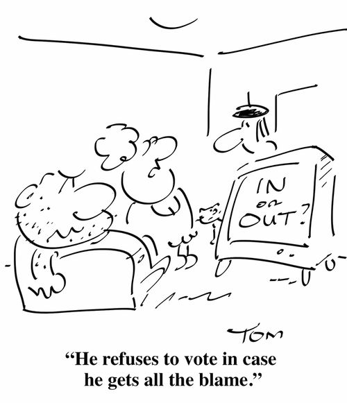 "He refuses to vote in case he gets all the blame."