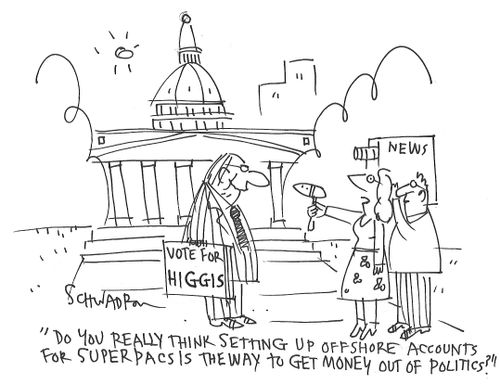 "Do you really think setting up offshore accounts for super PACs is the way to get money out of politics?"