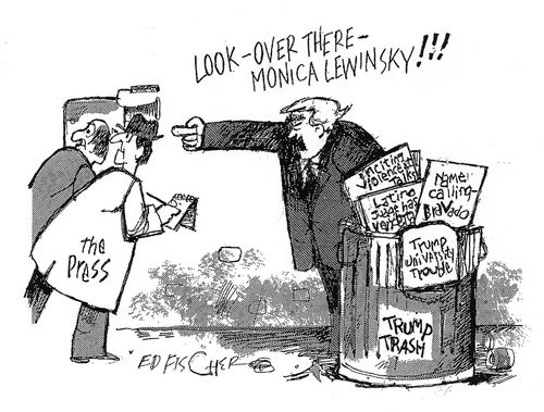 "Look - over there - Monica Lewinsky!!"