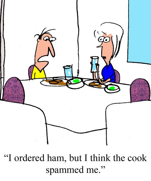 "I ordered ham, but I think the cook spammed me."
