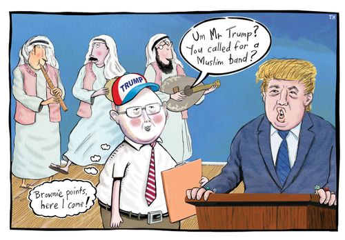 "Um. Mr Trump? You called for a Muslim band?"
