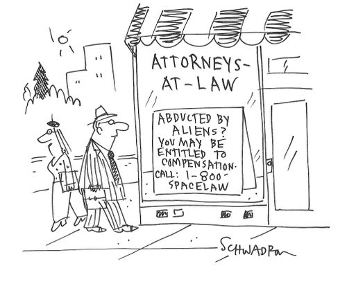 Attorneys: Abducted by aliens? You may be entitled to compensation...