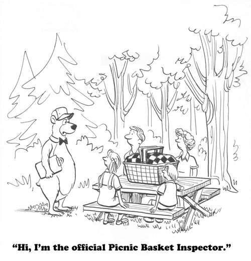 "Hi, I'm the official Picnic Basket Inspector."