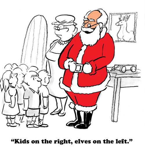 "Kids on the right, elves on the left."
