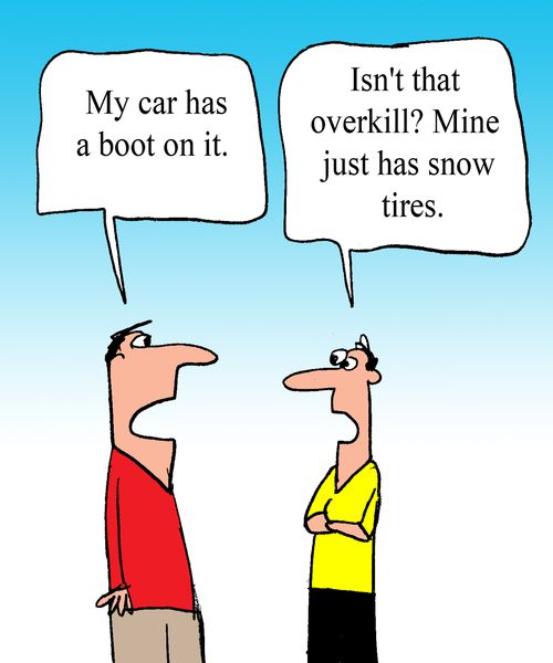 "My car has a boot on it." 
