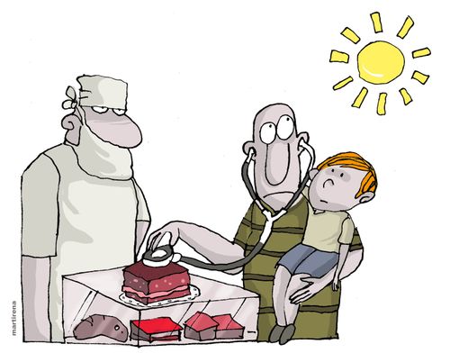 Doctor checking the health of food.