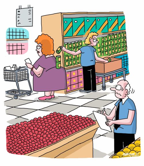 Inattention while stacking cans.