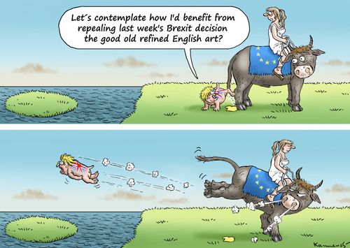"Let's contemplate how I'd benefit from repealing last week's Brexit decision the good old refined English art?"