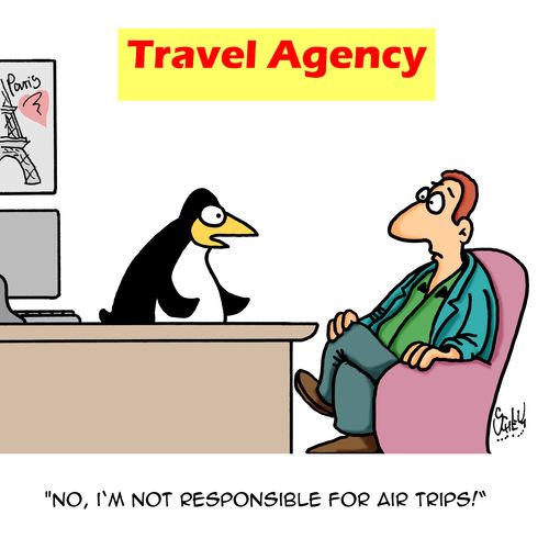 Travel Agency: "No, I'm not responsible for air trips!"