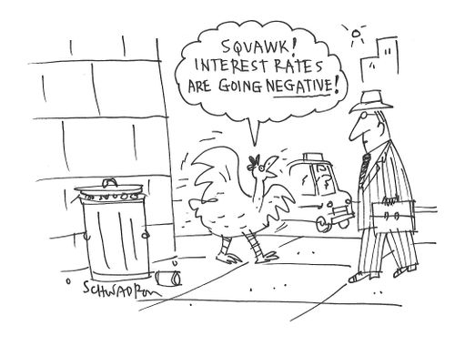 "Squawk! Interest rates are going negative!"