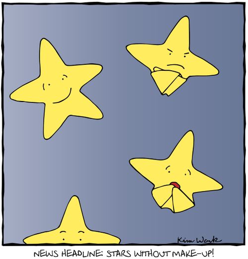 News headline: stars without make-up!