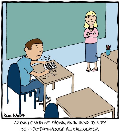 After losing his phone, Pete tried to stay connected through his calculator.