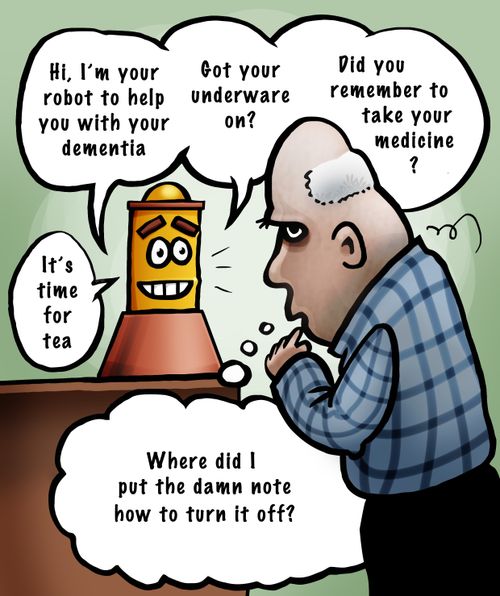 "Hi, I'm your robot to help you with your dementia..."
