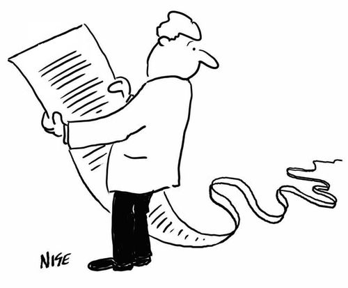 Man with a seemingly endless list on a piece of paper