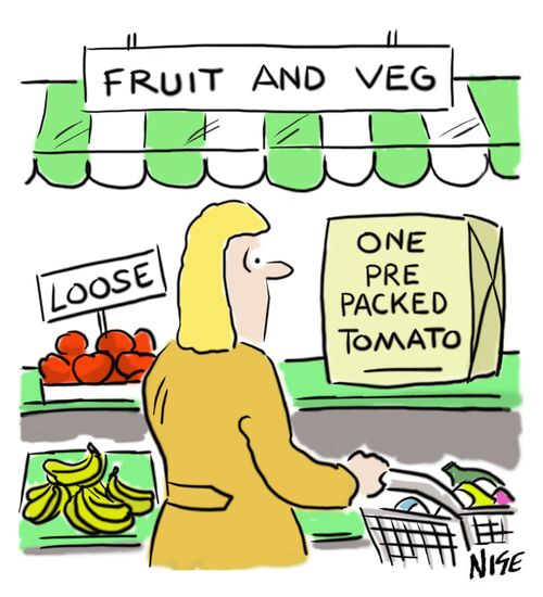 Over-packaged fruit and vegetables