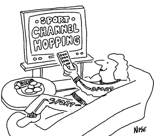 Girl on couch considers channel-hopping to be a sport