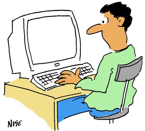 Man at his computer