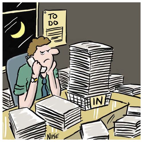 Overworked in the office