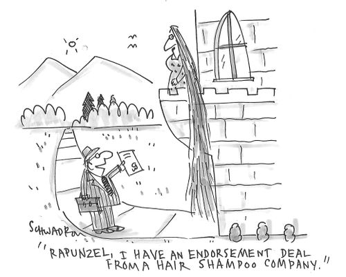 "Rapunzel, I have an endorsement deal from a hair shampoo company."