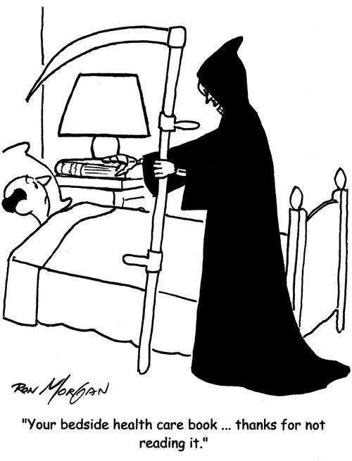 "Your bedside health care book ... thanks for not reading it."