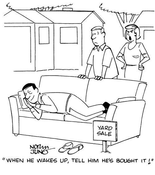 "When he wakes up, tell him he's bought it!"