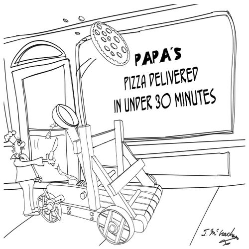 Papa's Pizza delivered in under 30 minutes.