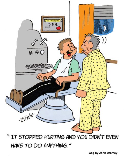 "It stopped hurting and you didn't even have to do anything."
