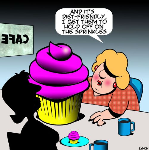 "And it's diet-friendly, I get them to hold off on the sprinkles."