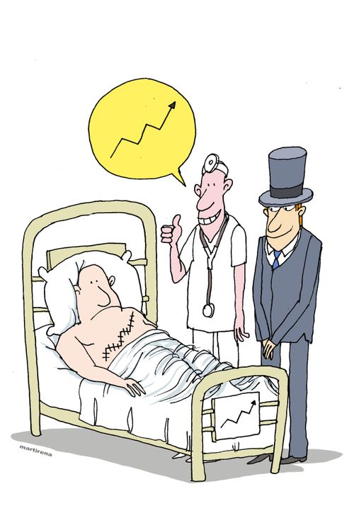 Doctor's profits match a patient's scar.