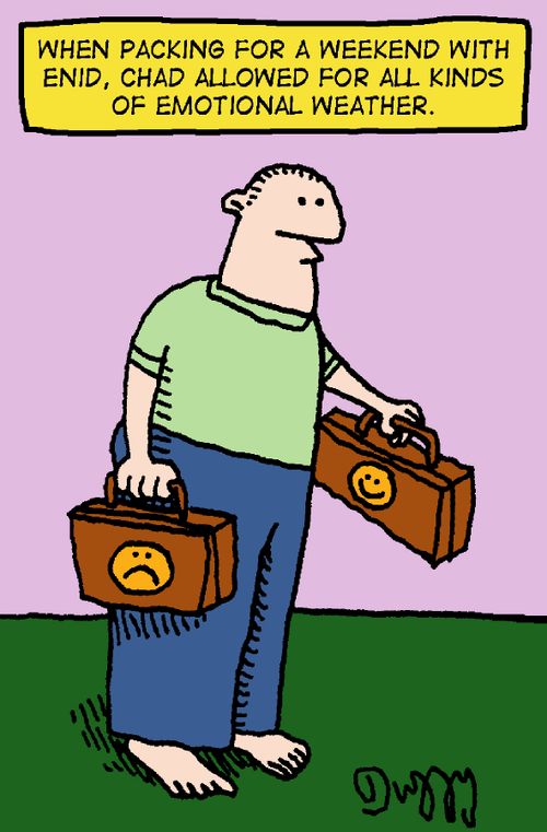 When packing for a weekend with Enid, Chad allowed for all kinds of emotional weather.