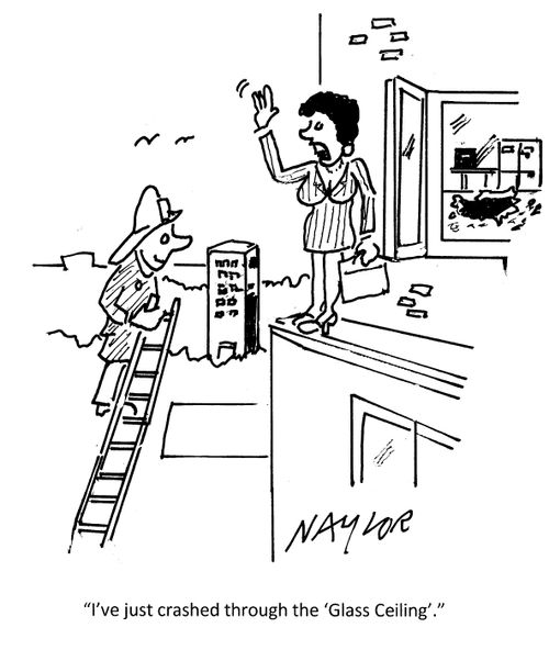 "I've just crashed through the 'Glass Ceiling'."
