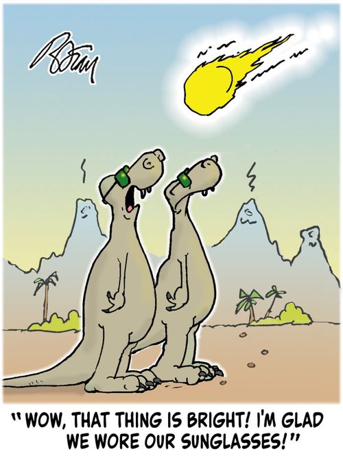 "Wow, that thing is bright! Glad we wore our sunglasses!"