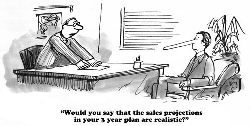 "Would you say that the sales projections in your 3 year plan are realistic?"