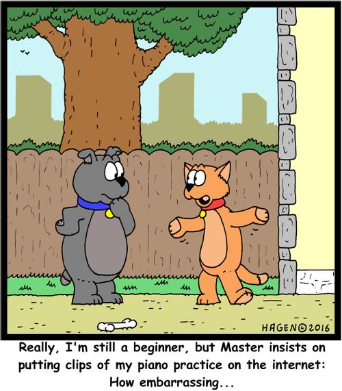 "Really, I'm still a beginner, but Master insists on putting clips of my piano practice on the internet: How embarrassing..."