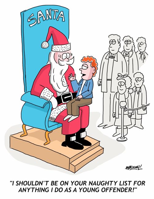 "I shouldn't be on your naughty list for anything I do as a young offender!"