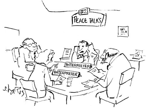 Peace Talks - Two Interpreters Arguing.