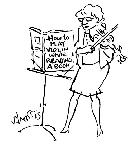 How to play violin while reading a book...