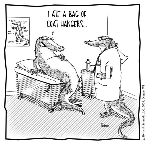 "I ate a bag of coat hangers..."