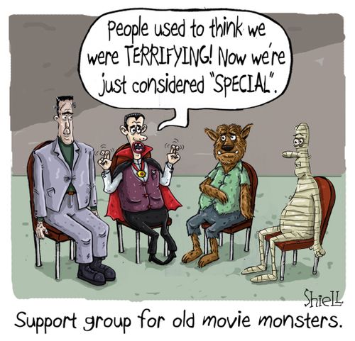 Support group for old movie monster.